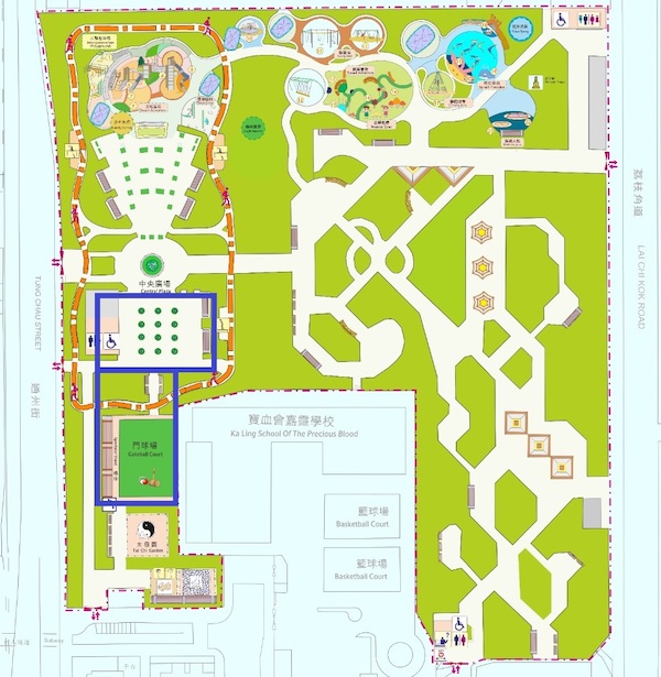 活動於深水埗公園門球場及鄰近公共空間舉行，位置鄰近寶血會嘉靈學校。