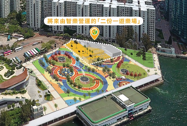 智樂二份一遊樂場將進駐紅磡都市公園，營運當中 2,200平方米的遊樂空間。